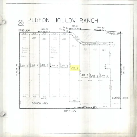 Plat Map. Illustrating the subdivision of a land parcel into individual lots, including dimensions and common areas
