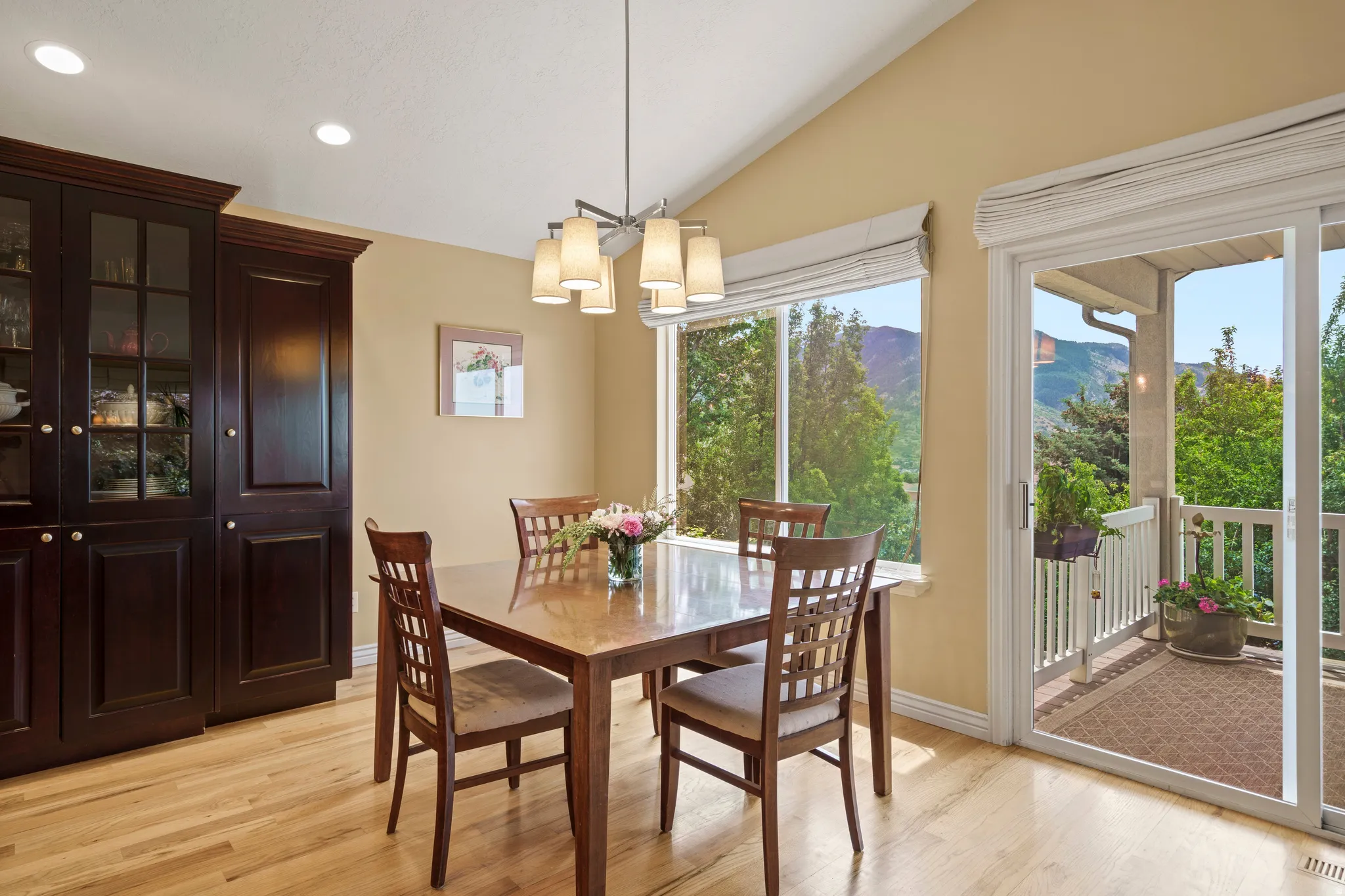 Additional dining area featuring wood-finish flooring, with beautiful views