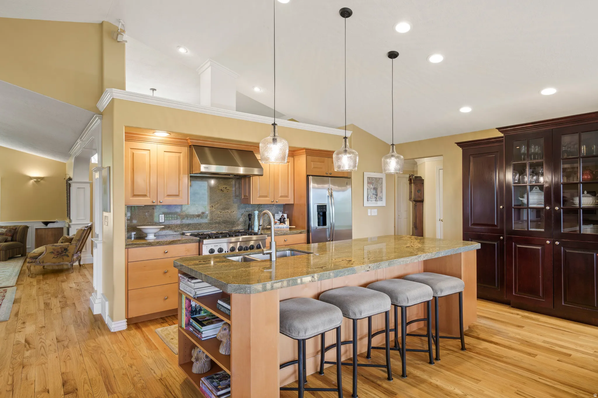 Kitchen granite Island open space for entertaining and cooking and everyday living