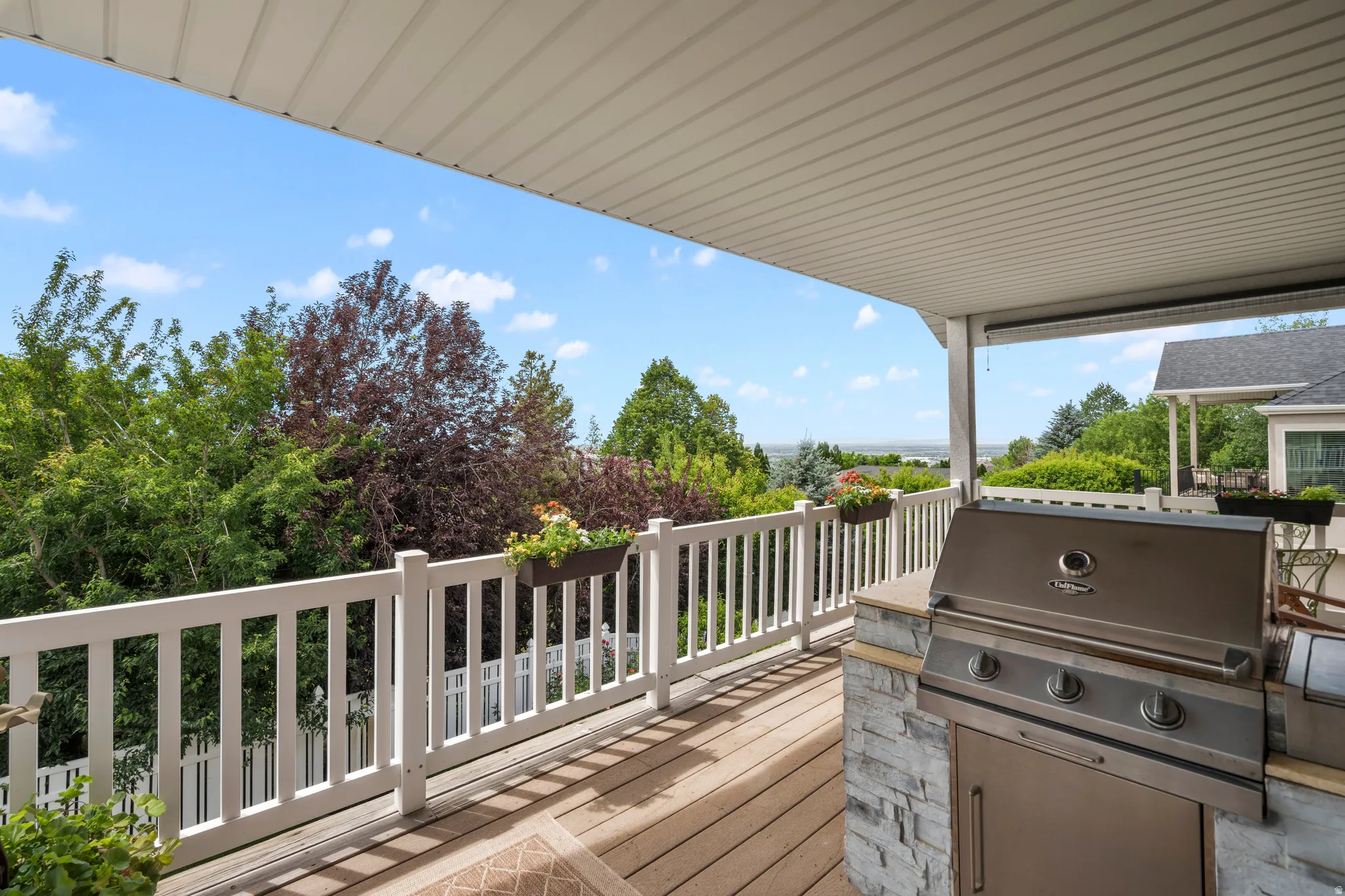 Covered deck area great for grilling