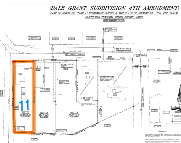 Subdivision Plat. Illustrating the boundaries, lot dimensions, and survey information for the property