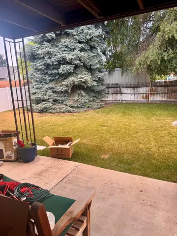fenced backyard