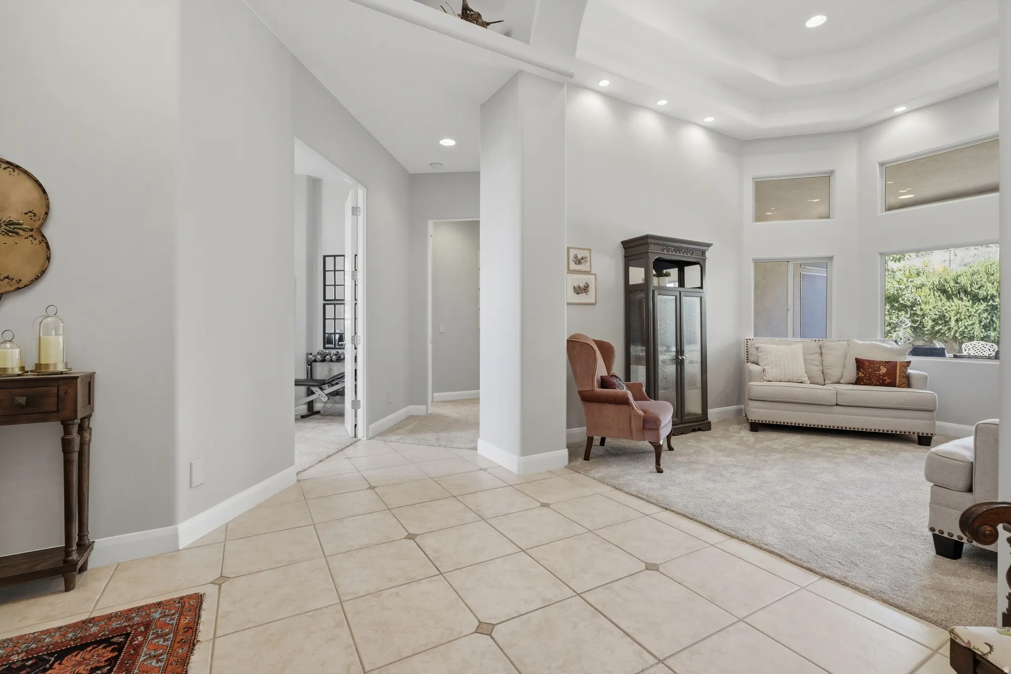 Entry foyer with tile flooring