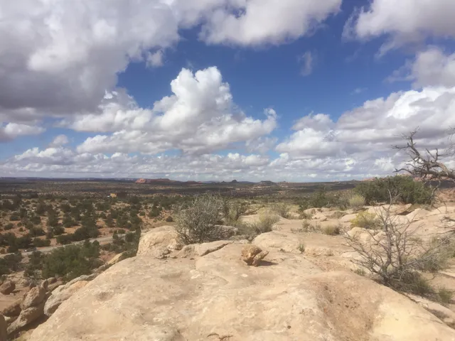 View of mountain background featuring a desert landscape and rural landscape
