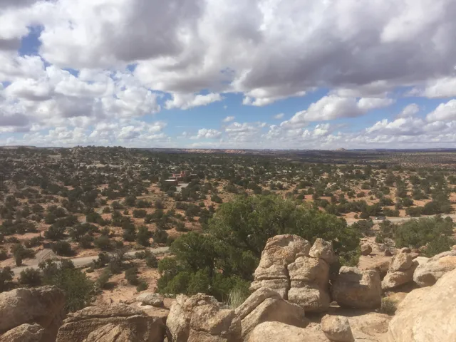 Overview of rural landscape with a desert landscape