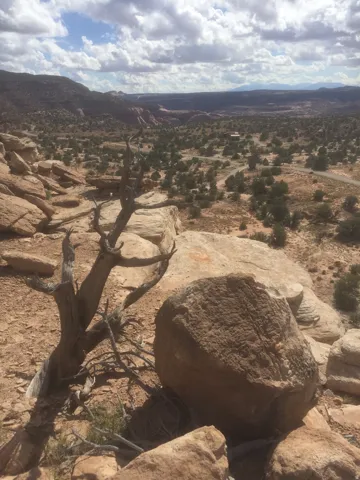 View of mountain background featuring a desert landscape