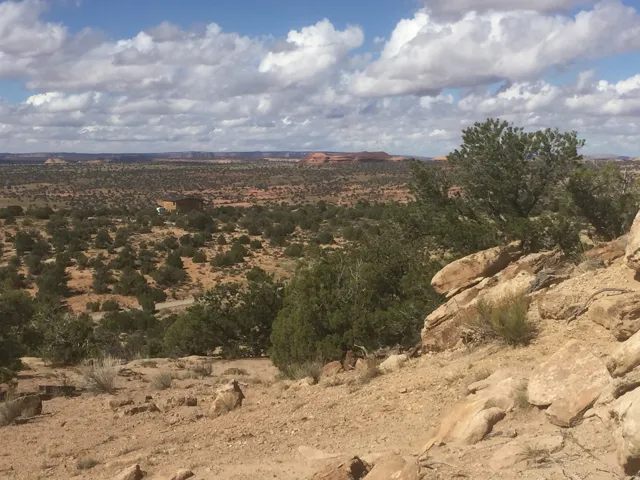 View of mountain background featuring a desert landscape and rural landscape