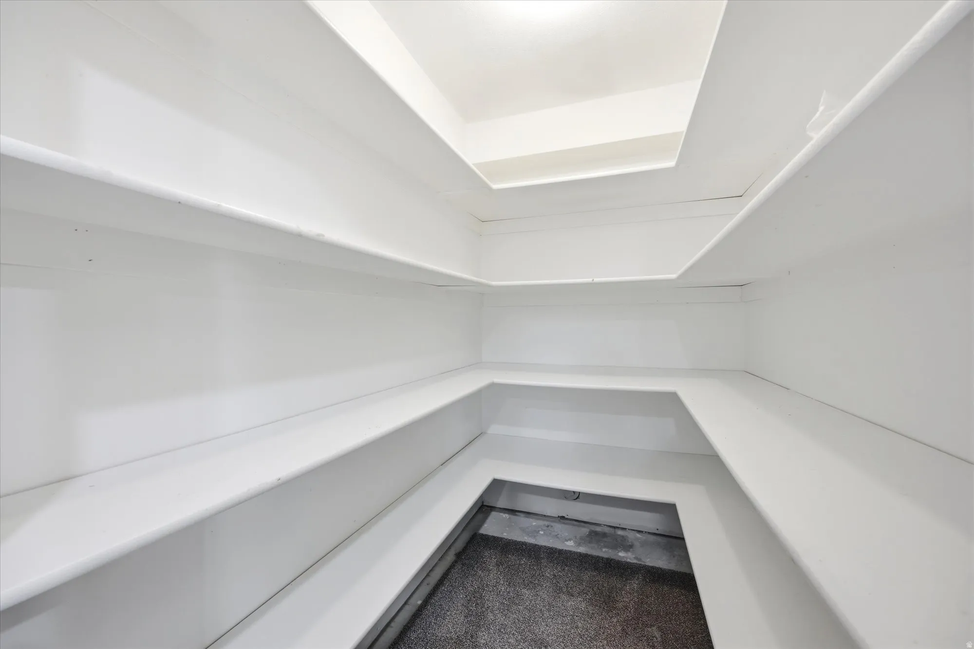 Built-in shelving with white finish