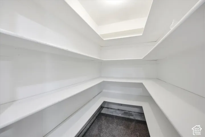 Built-in shelving with white finish