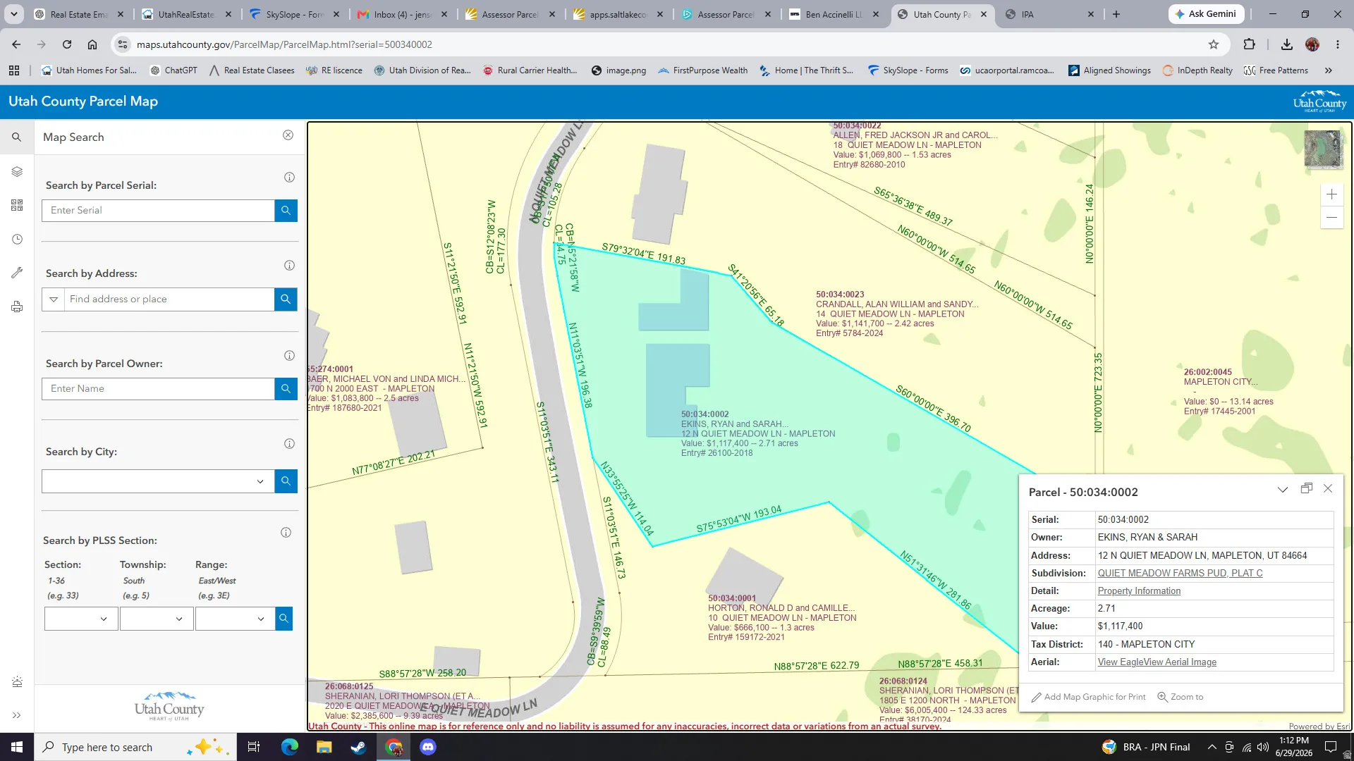 Utah County Parcel Map. Presenting property parcel information and associated details