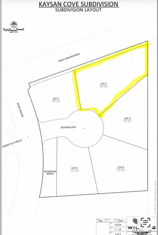 Subdivision Layout. Displaying the property boundaries and lot configurations within the Kaysan Cove subdivision