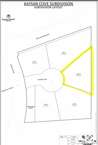 Subdivision Layout. Displaying the arrangement of lots within the property