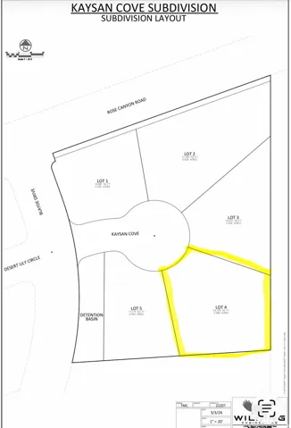 Subdivision Layout. Depicting the KAYSAN COVE SUBDIVISION with individual lots and infrastructure elements