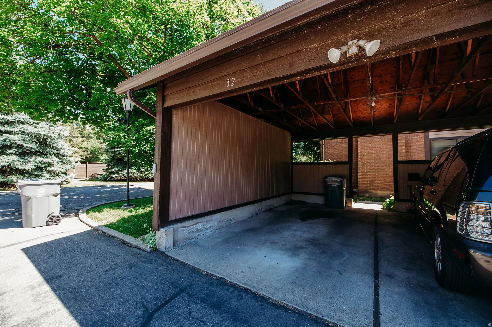 Carport providing covered parking,