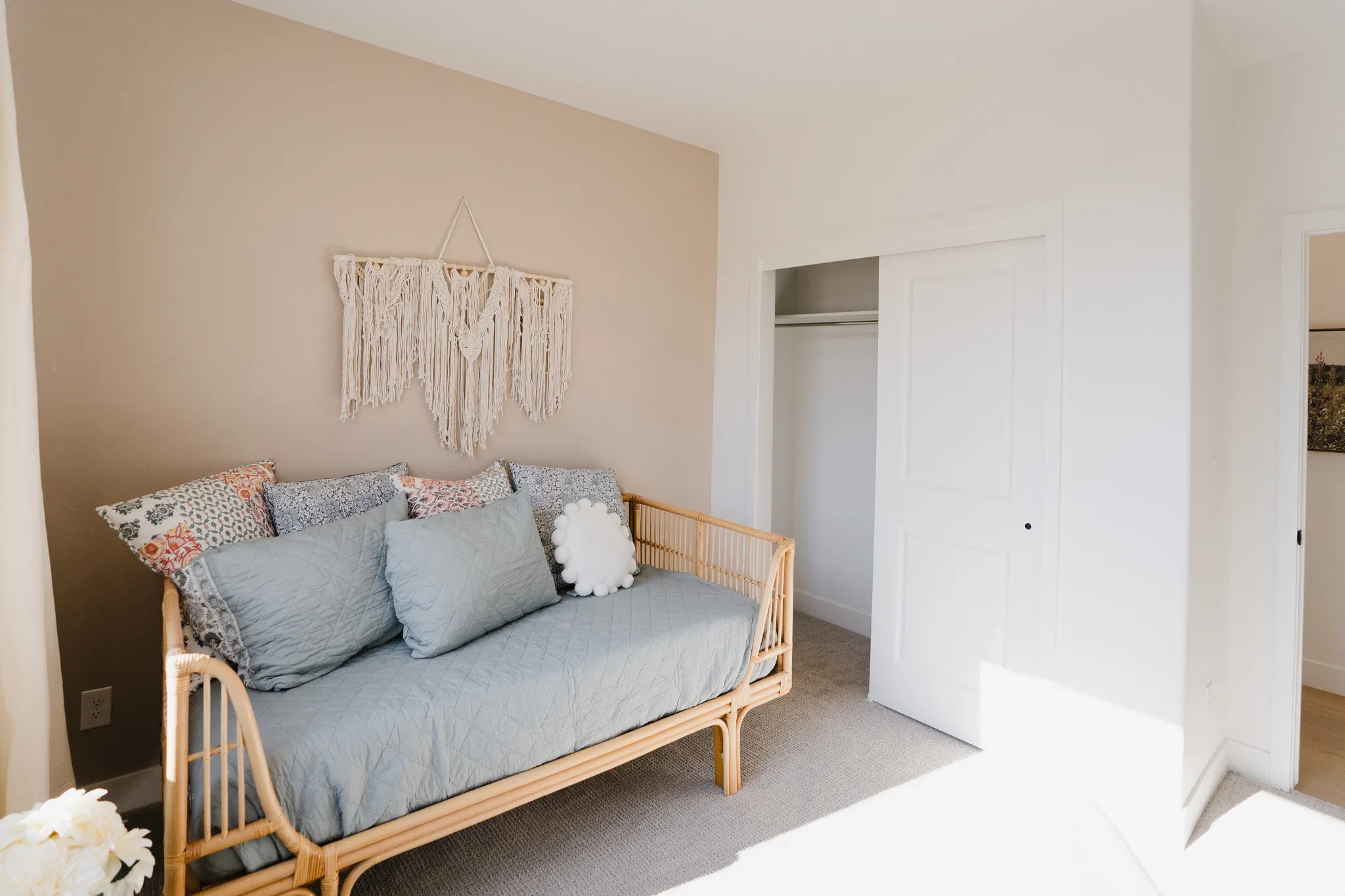 Light-filled interior space featuring neutral wall tones
