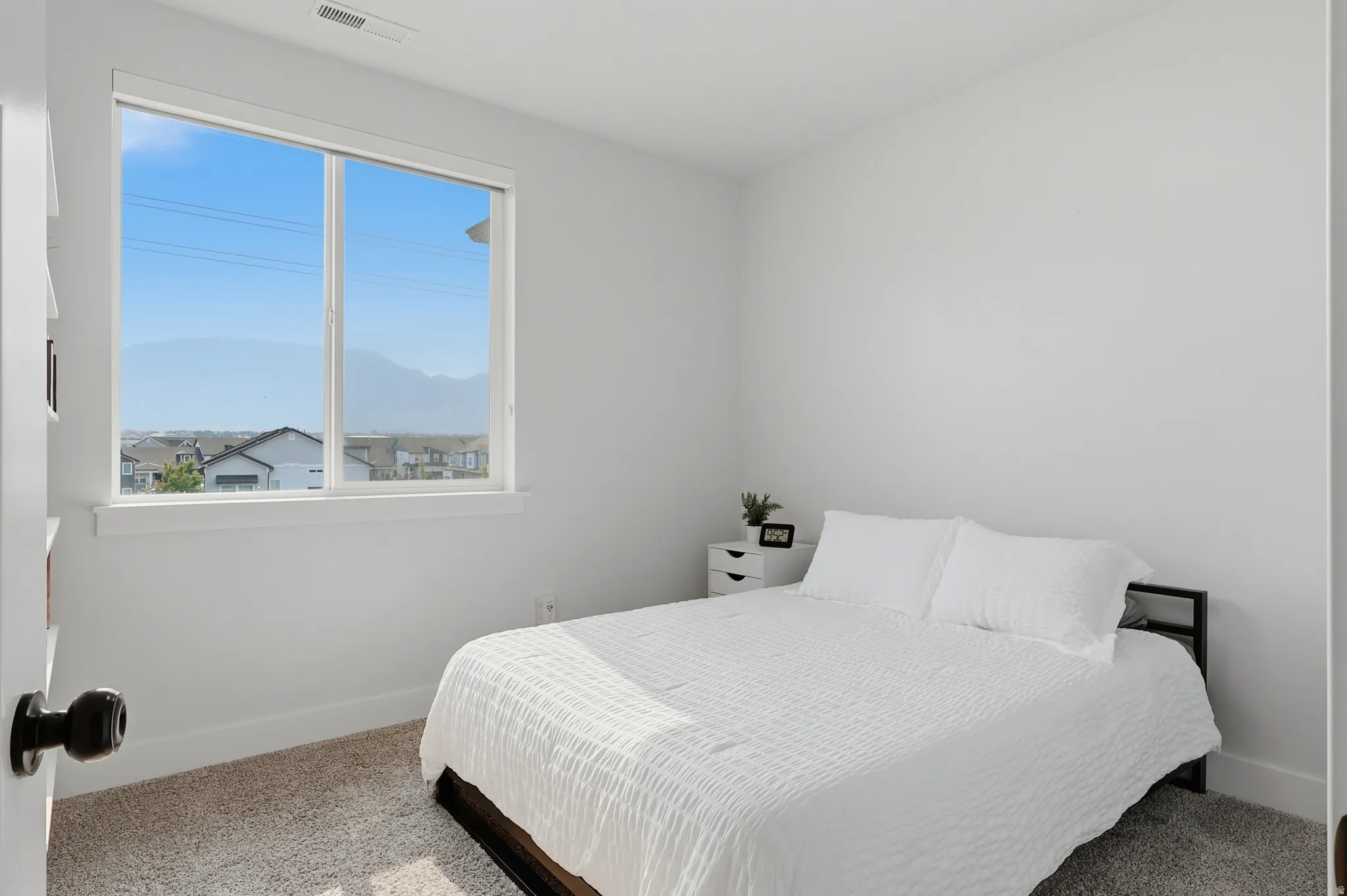 Bright interior space with a large window