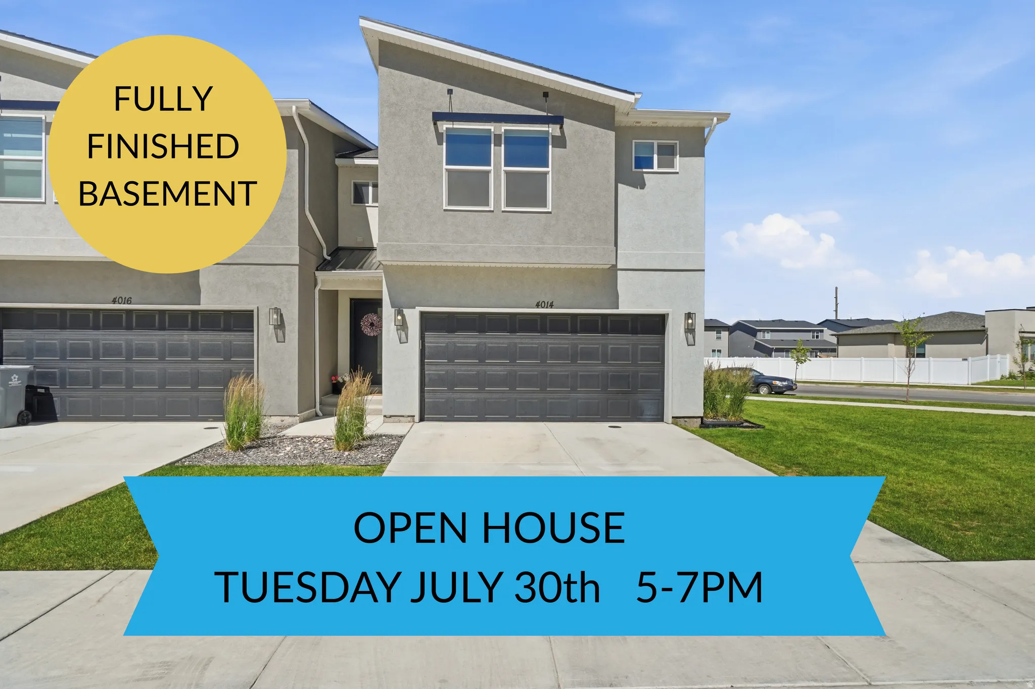 Marketing Flyer. Announcing a scheduled property viewing event and highlighting a specific property feature