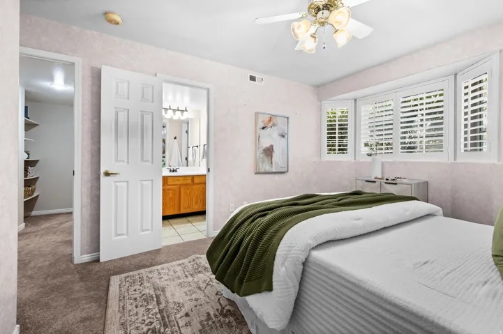 Bay window with plantation shutters