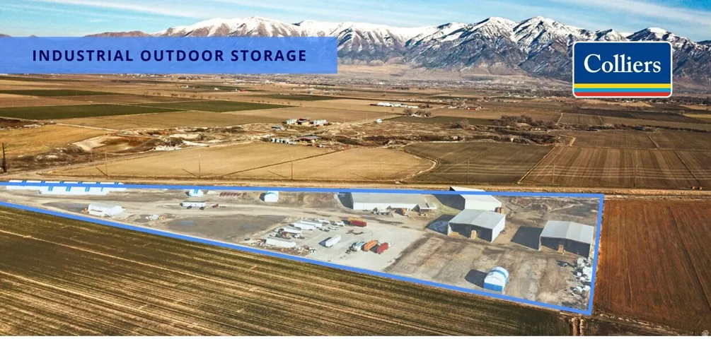 Industrial Outdoor Storage. An aerial depiction of industrial outdoor storage facilities on the property