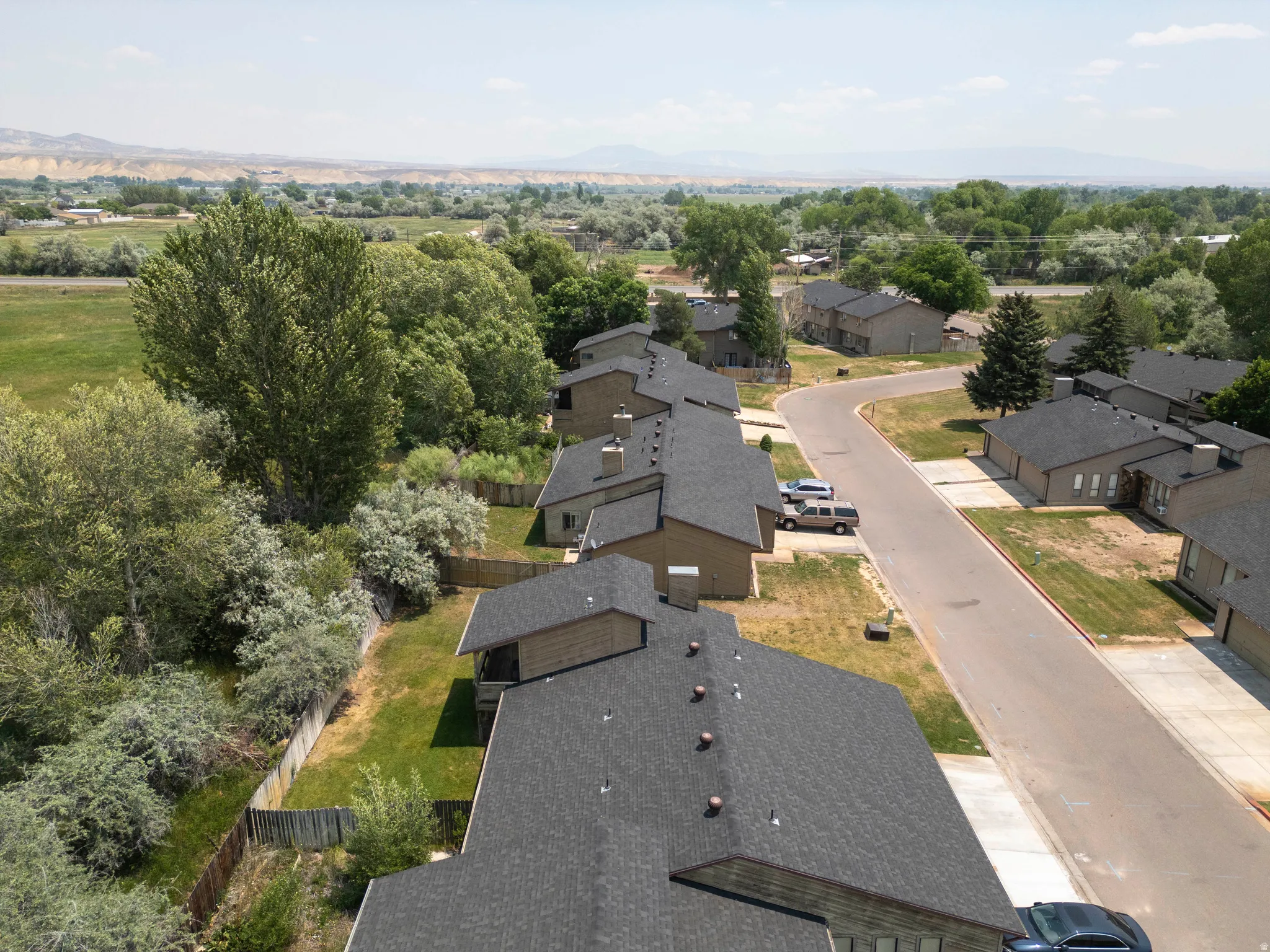 Aerial view of a residential community