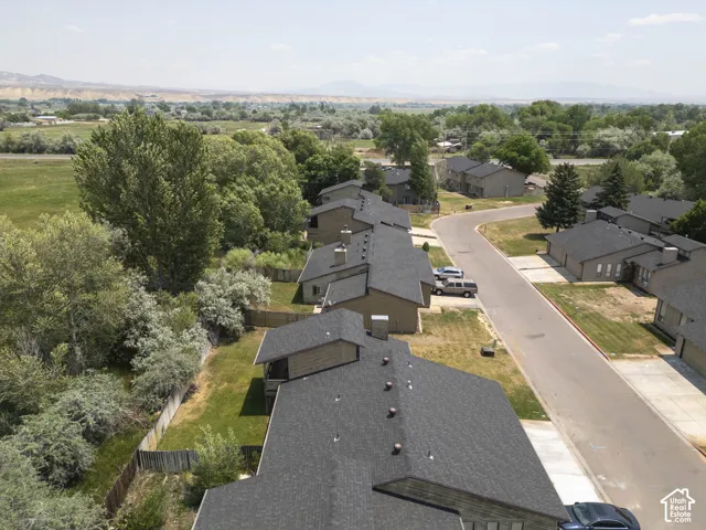 Aerial view of a residential community