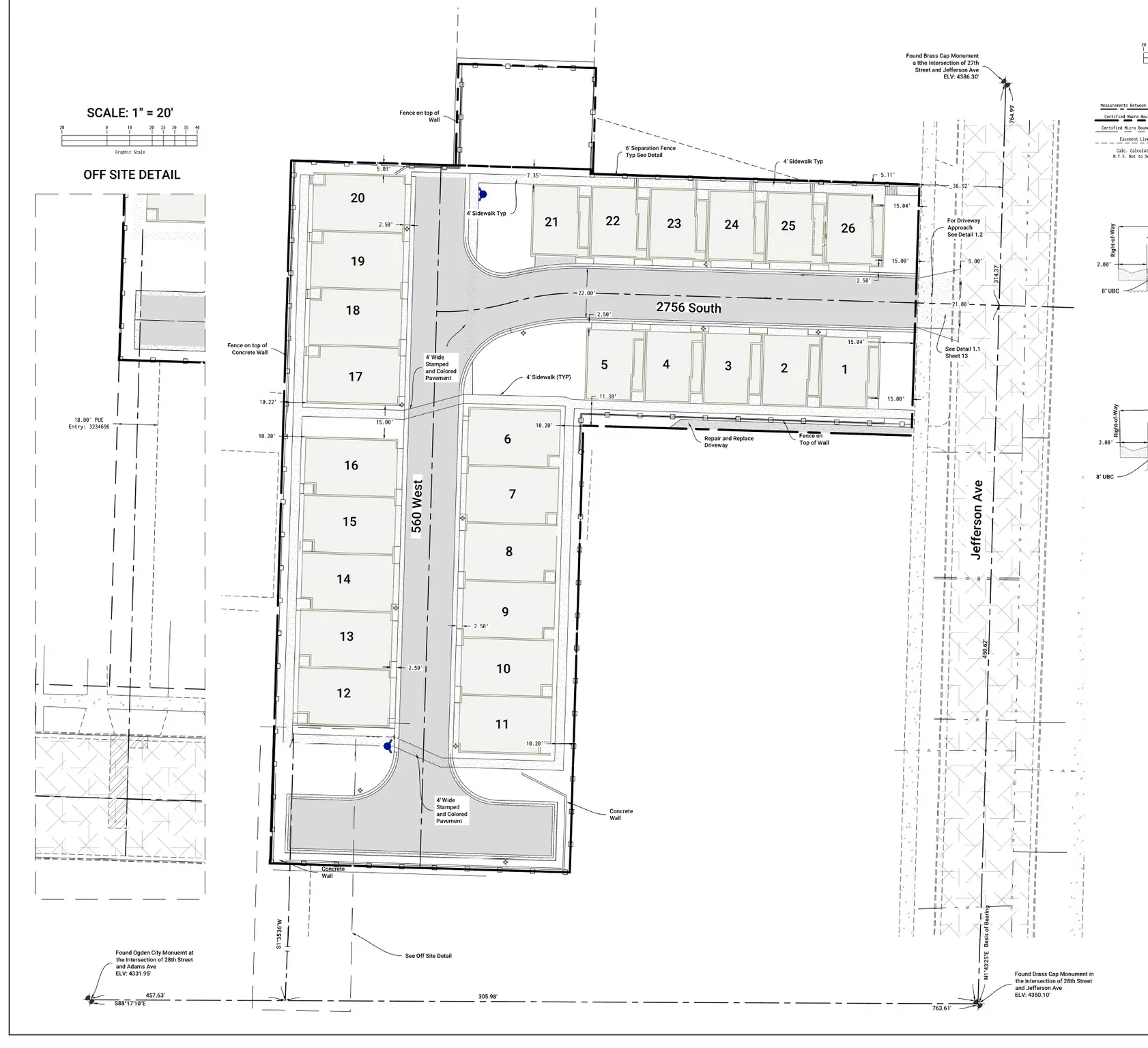 Site Plan. Illustrating the layout of the property with numbered parcels and access routes