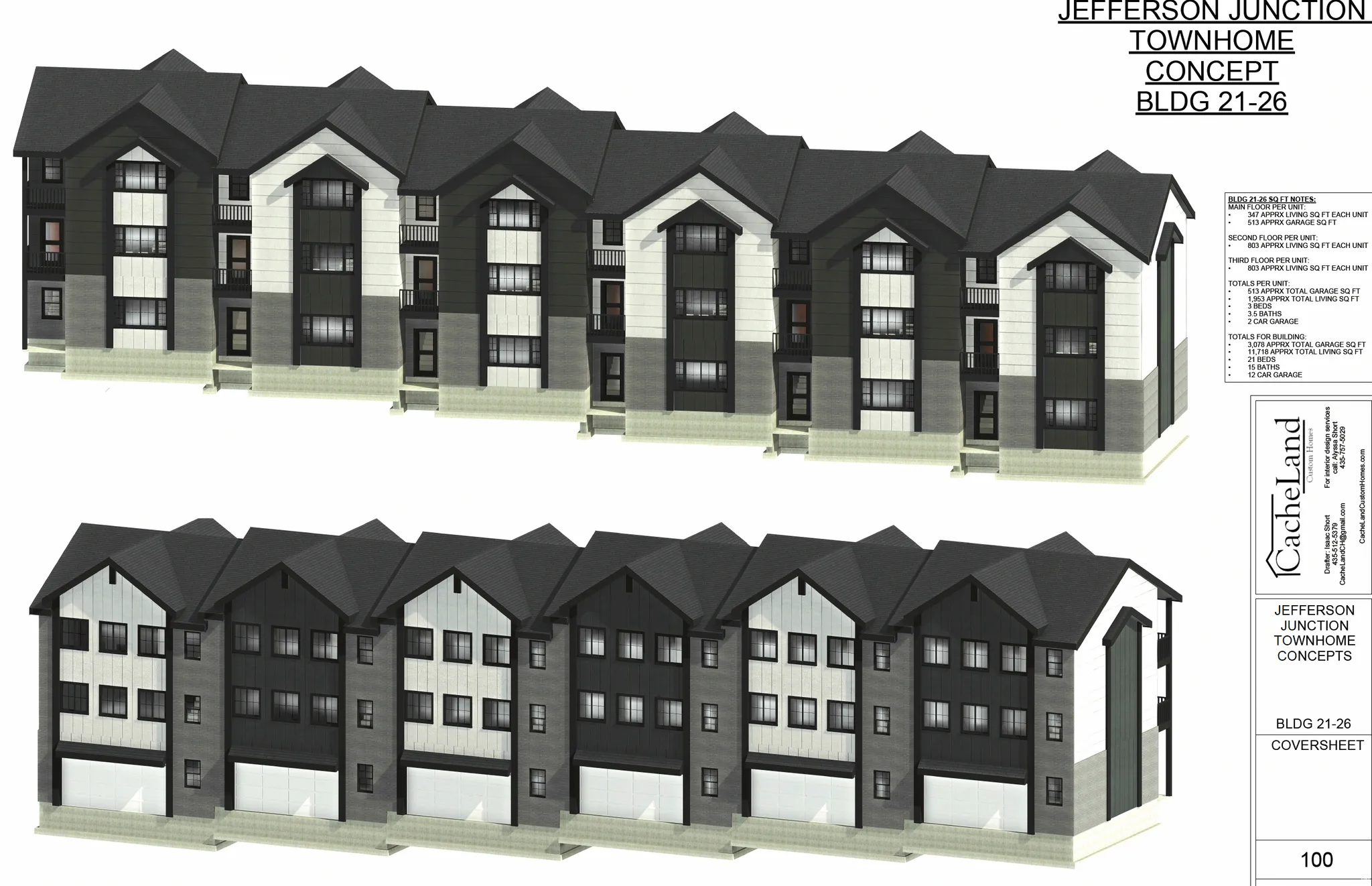 Architectural Concept Drawing. Presenting the exterior design of the property, including material and structural elements