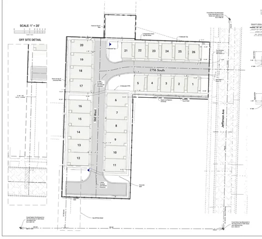 Site Plan. Illustrating the layout of the property with numbered parcels and access routes