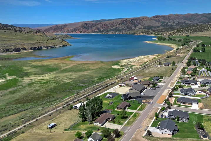 Expansive lake and mountainous backdrop