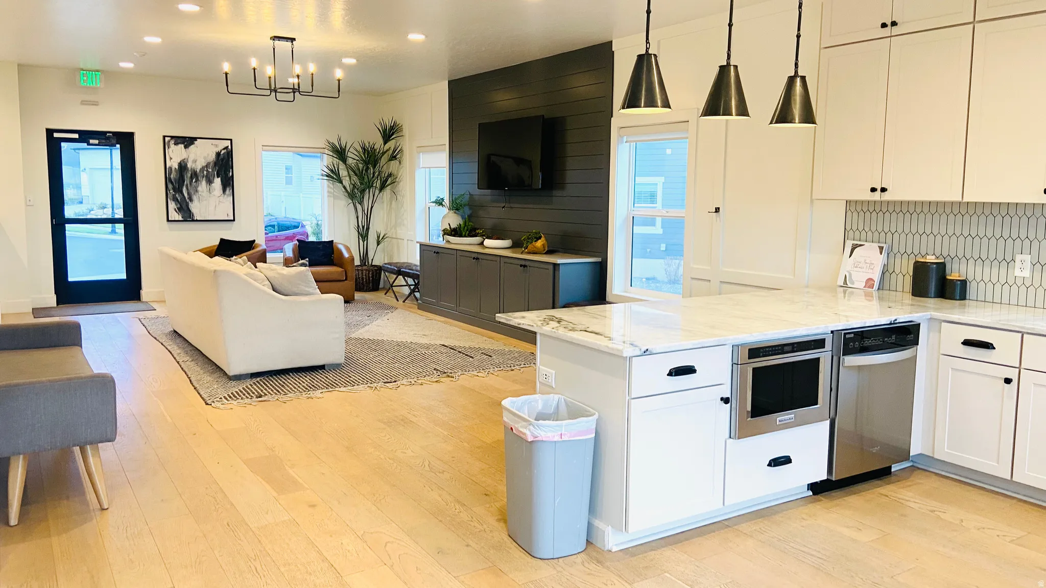Clubhouse kitchen and gathering area