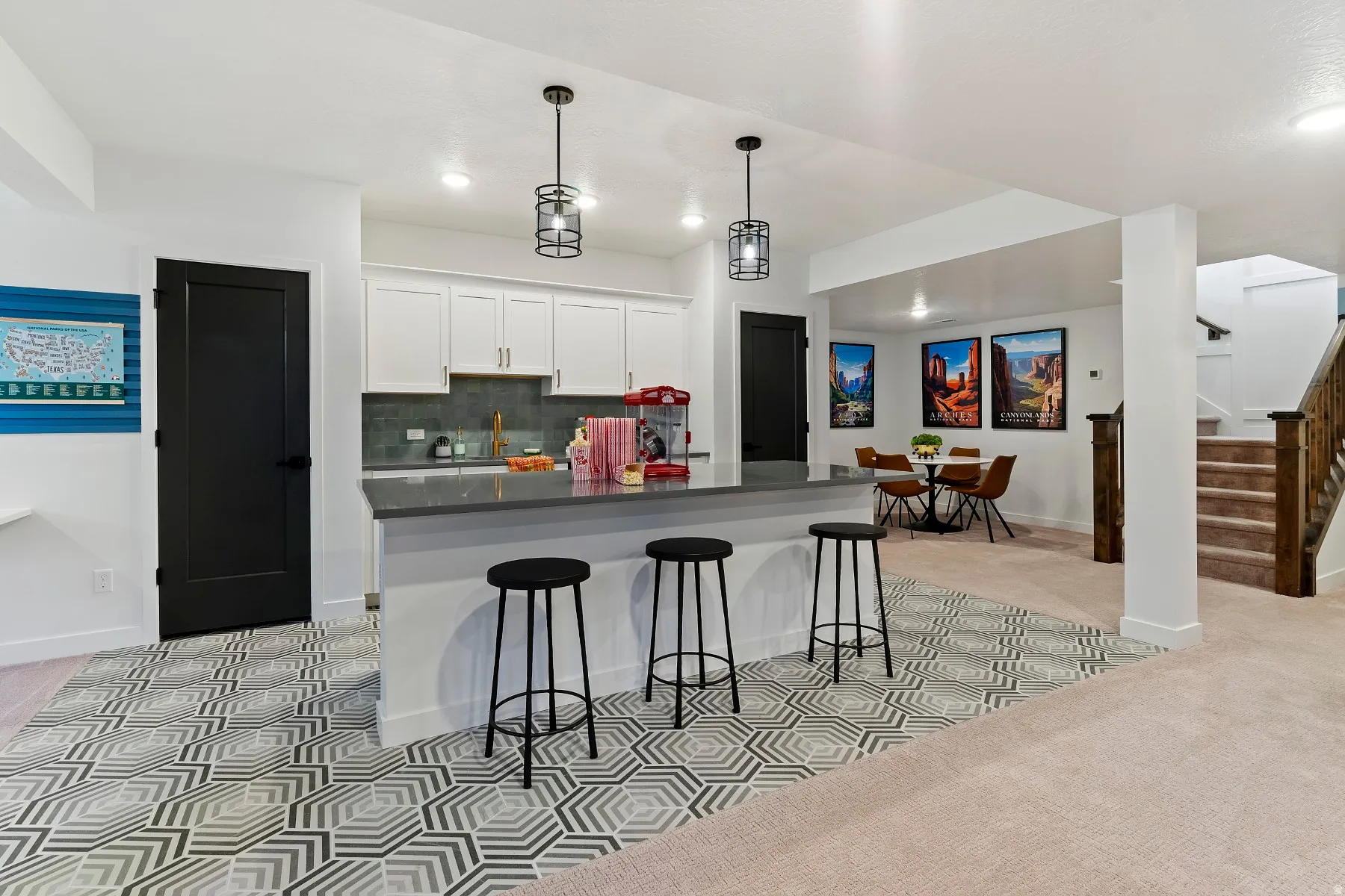 Basement with Wetbar. Picture of another home of same floorplan