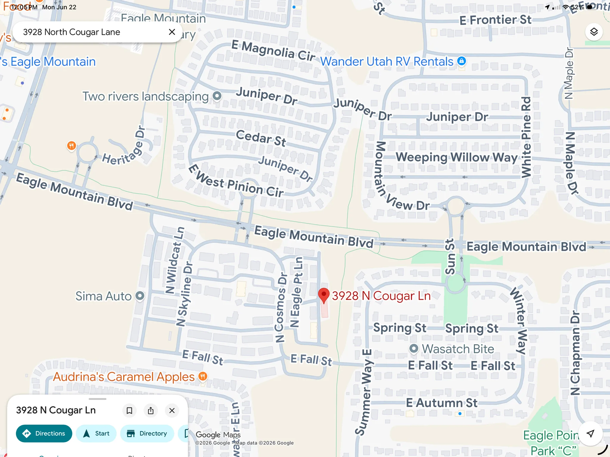 Geographic Information System (GIS) Map. Displaying the location of the property within a street grid