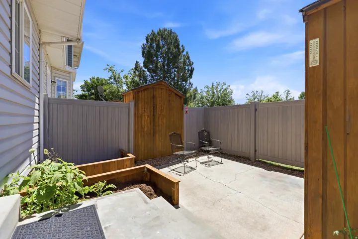 Outdoor patio area featuring concrete paving