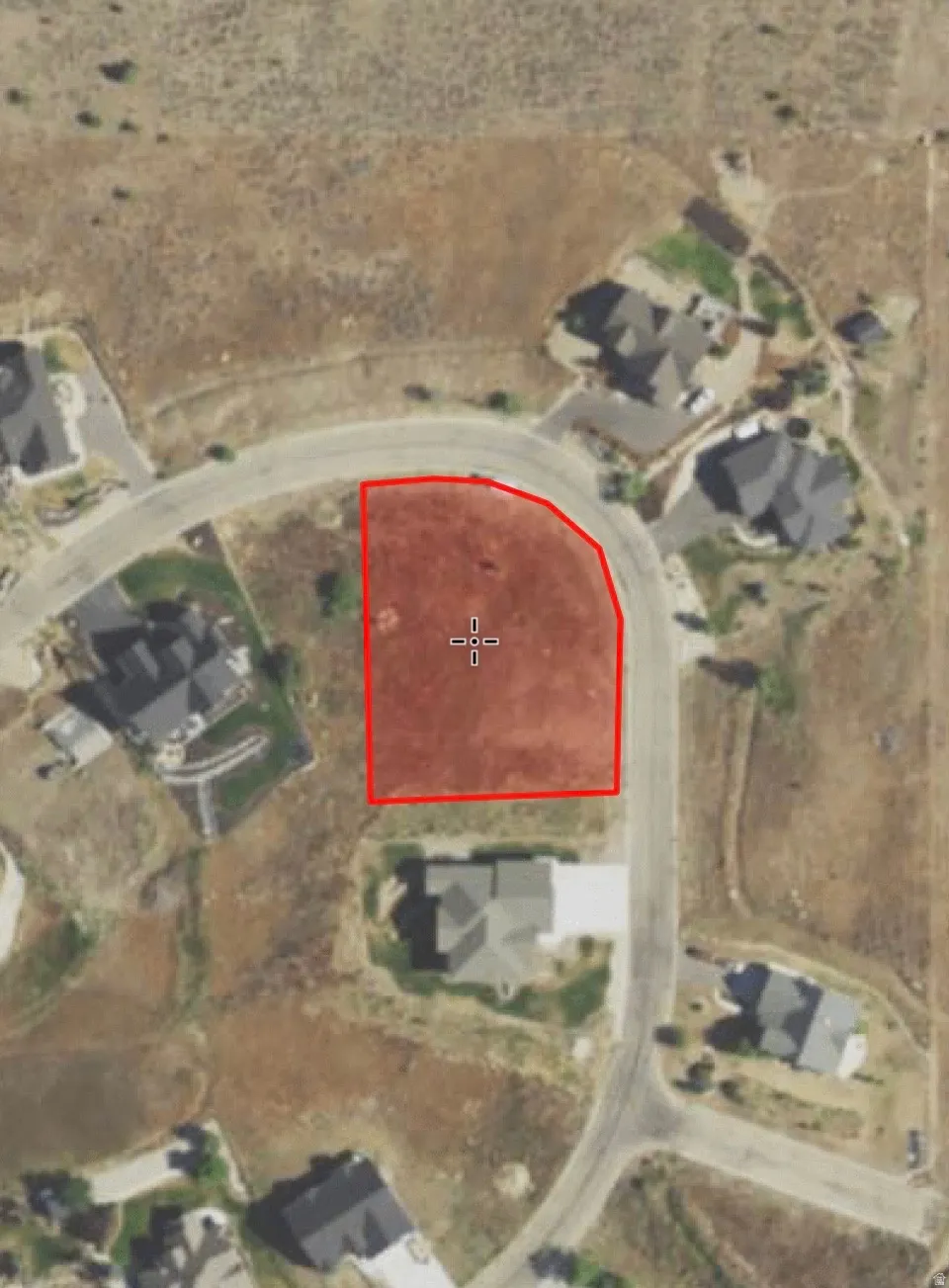 Aerial Property View. Illustrating the boundaries of the property within its geographical context