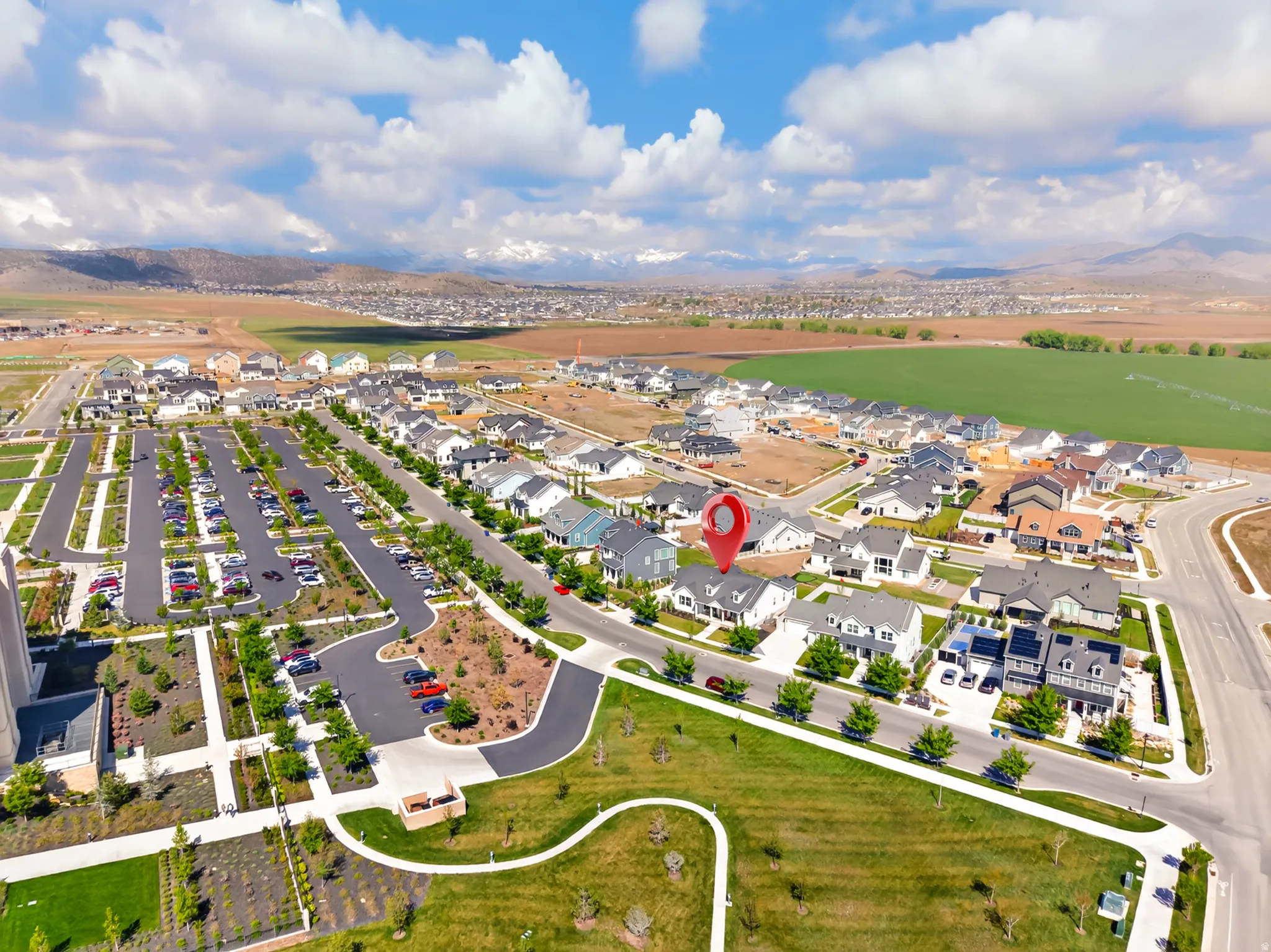 Aerial perspective with location marker