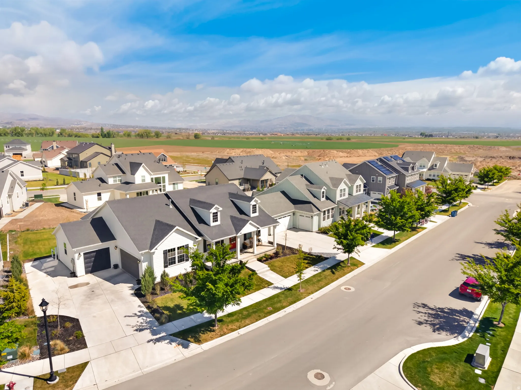 Aerial perspective of street