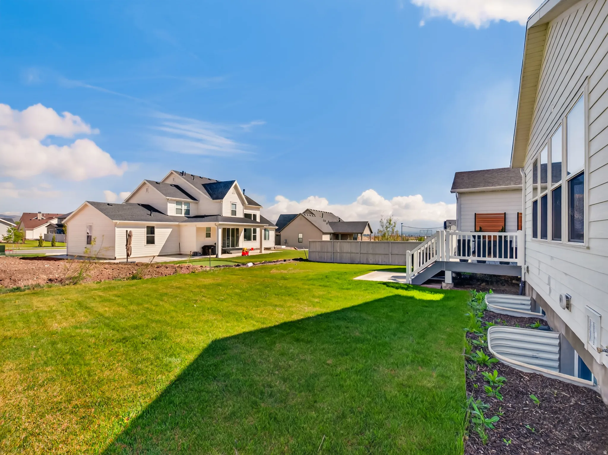 Expansive yard with  patio