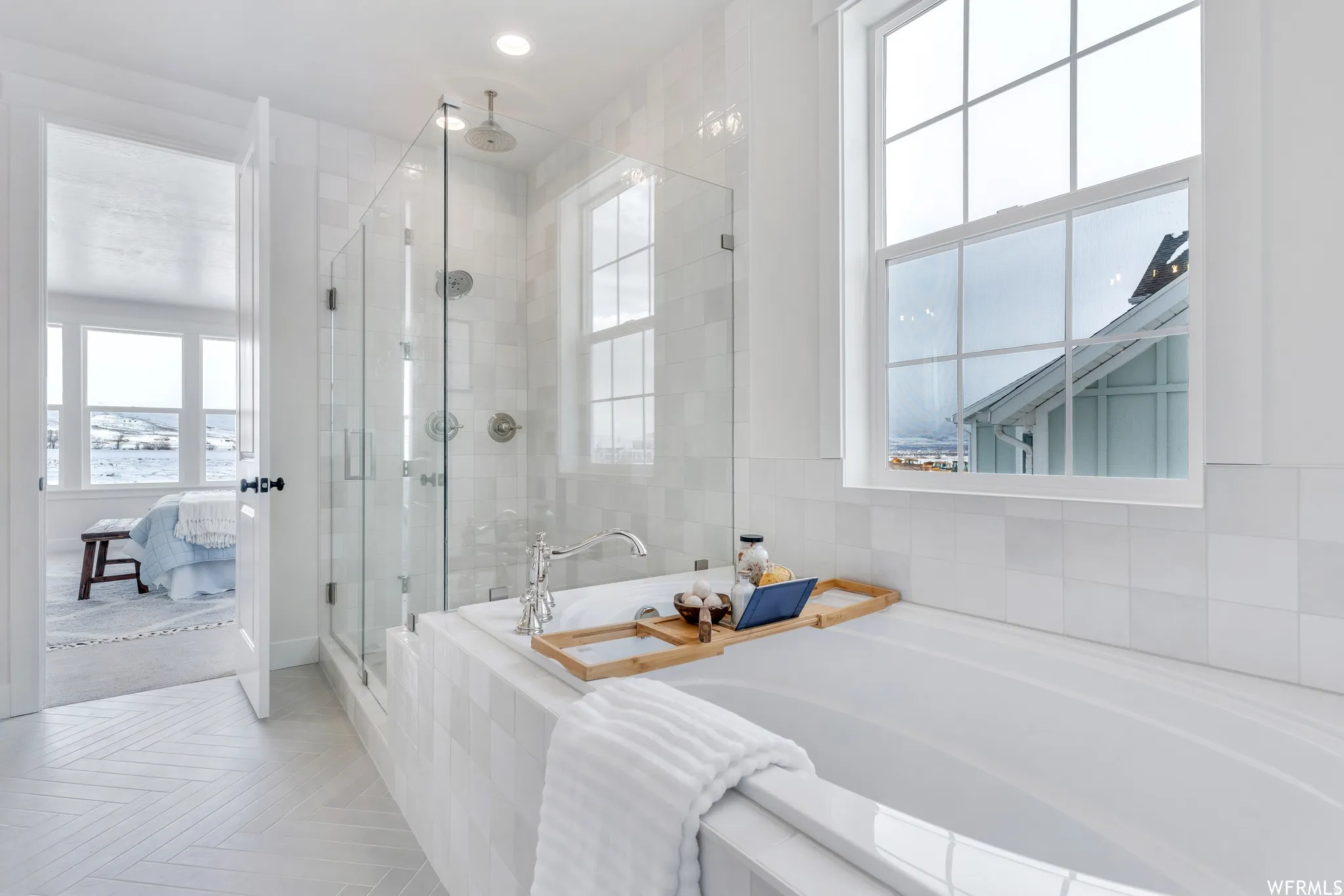 Luxurious soaker tub in master bath