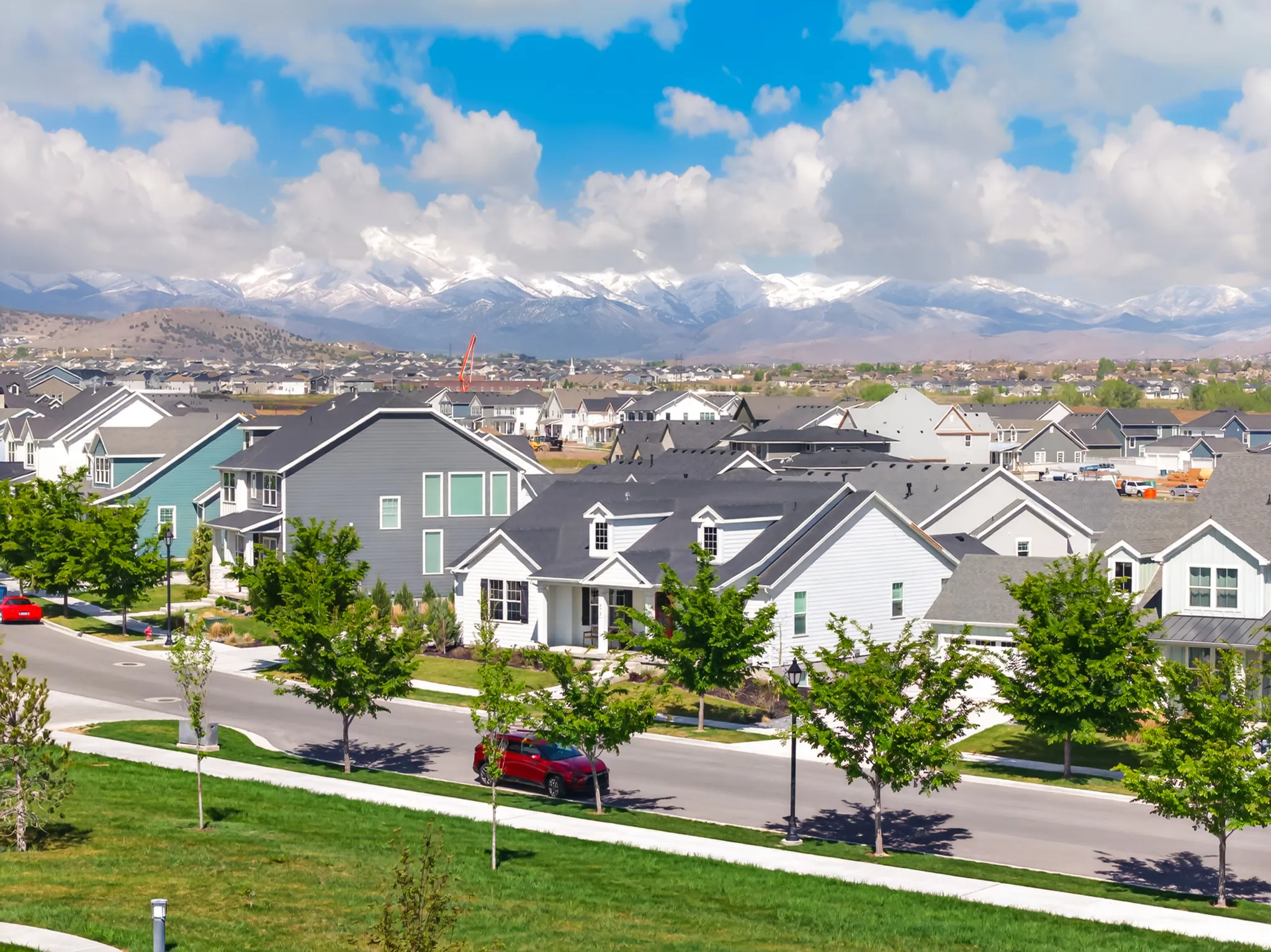 Aerial view  of residential neighborhood