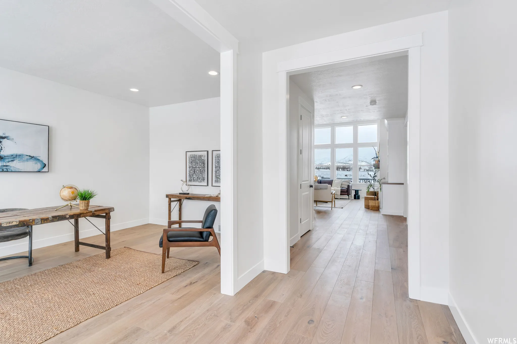 Living room/office is separate from the main living space