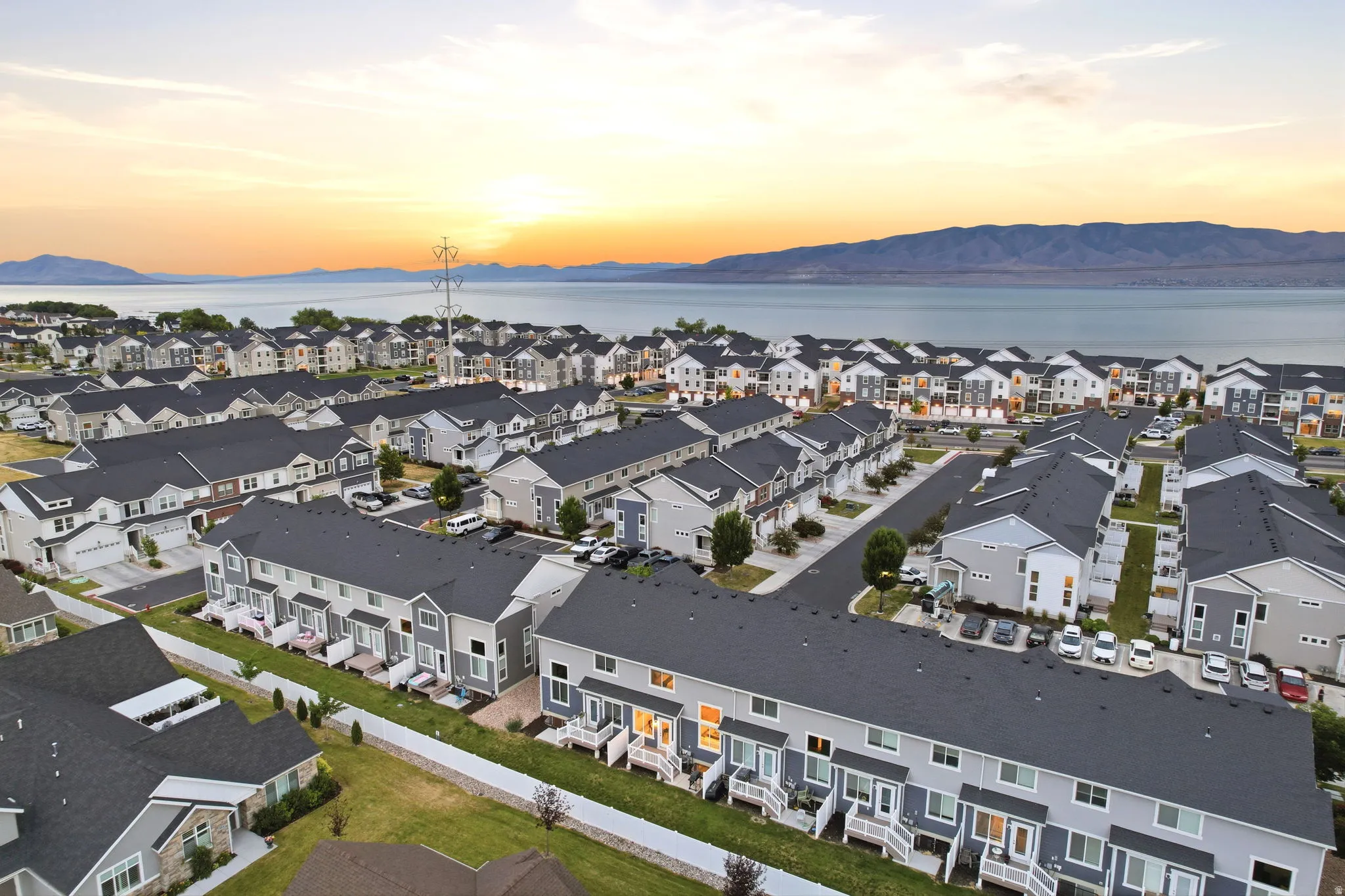 Expansive residential community with multiple townhome buildings