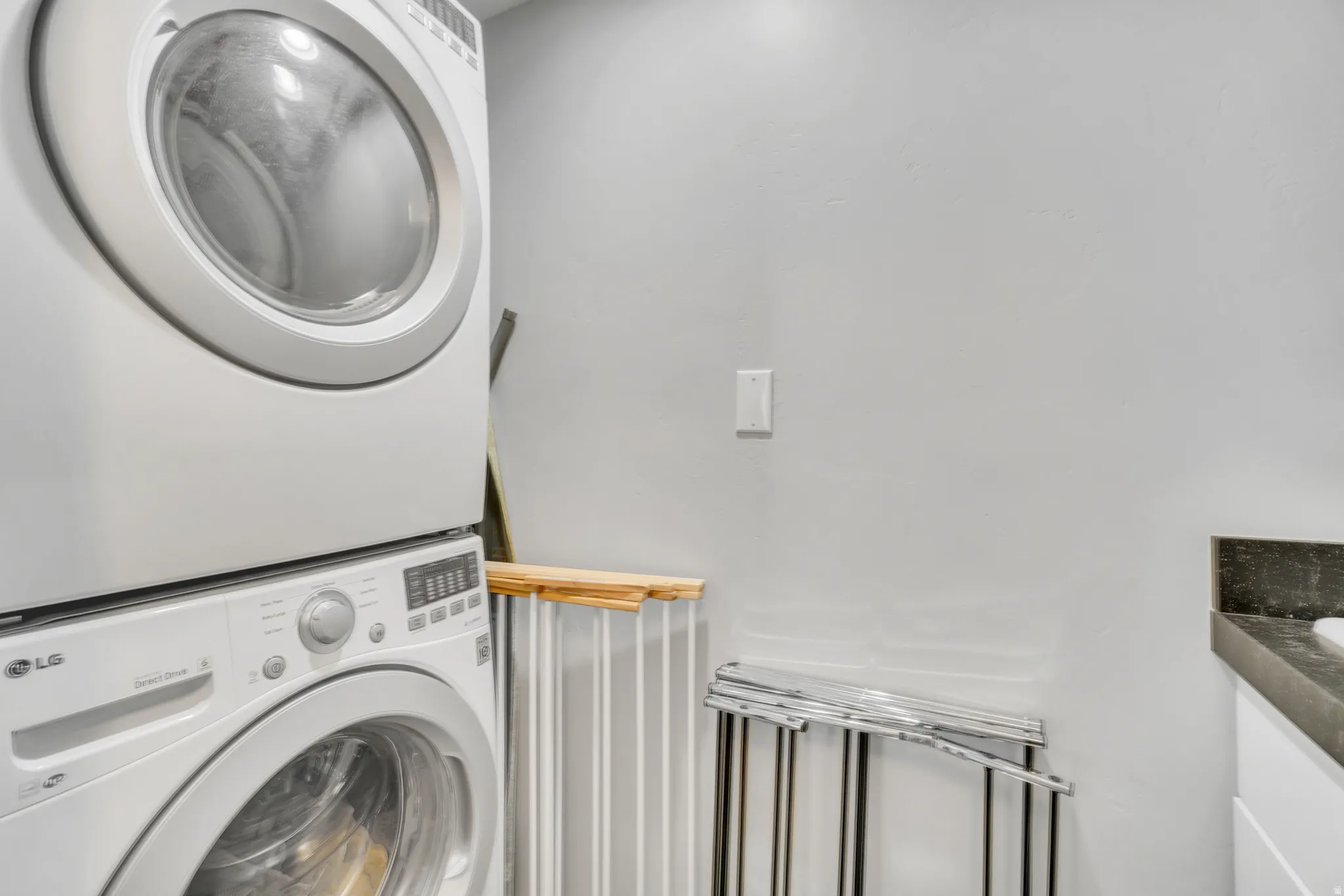 Stacked LG washer and dryer units