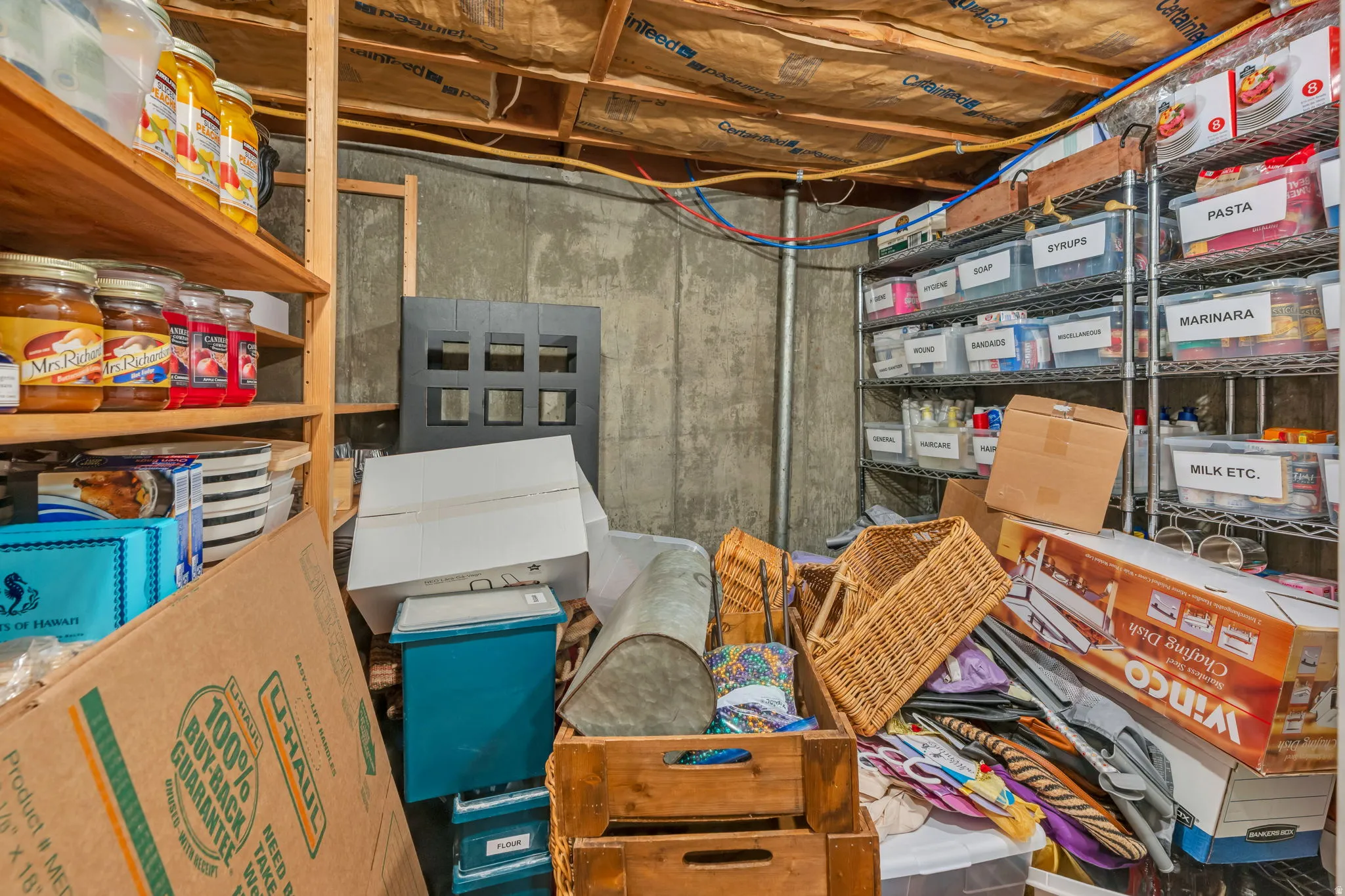 Basement storage room.