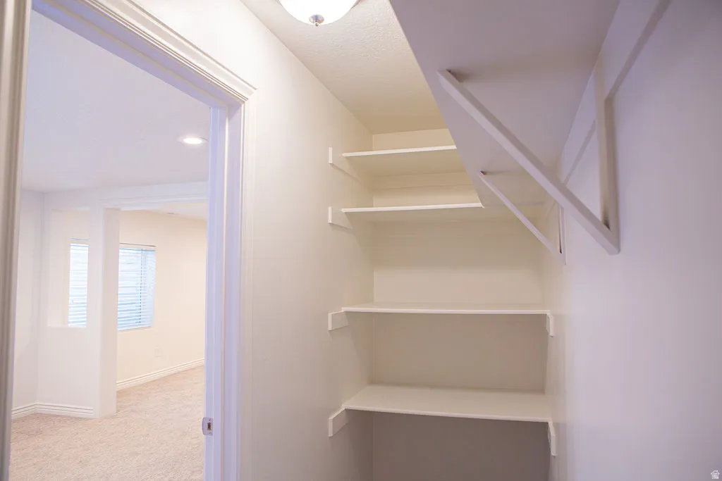Built-in shelving with multiple storage levels