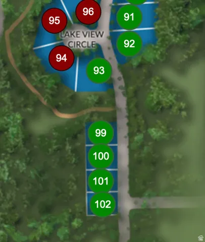 Site Plan. Illustrating property lot identification and availability status