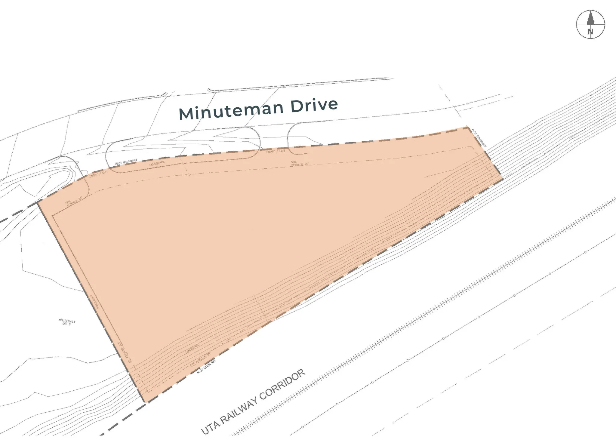 Survey Map. Illustrating the property boundaries and surrounding infrastructure elements