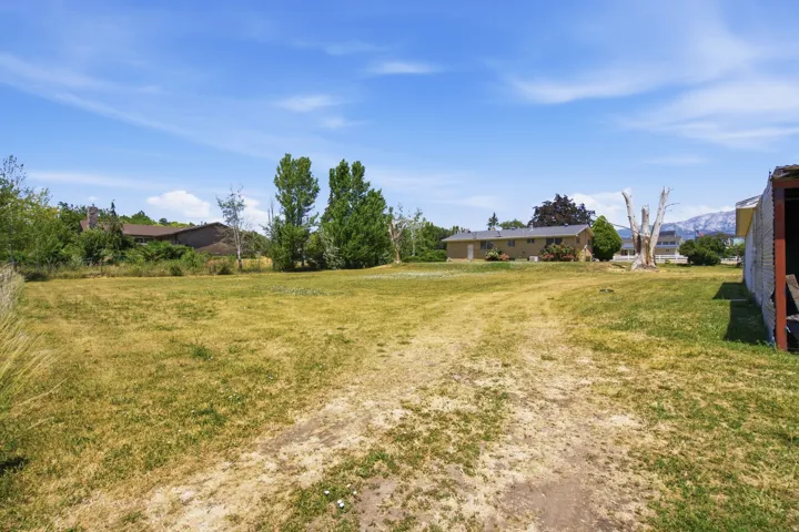 Expansive property grounds featuring a grass lawn and mature trees