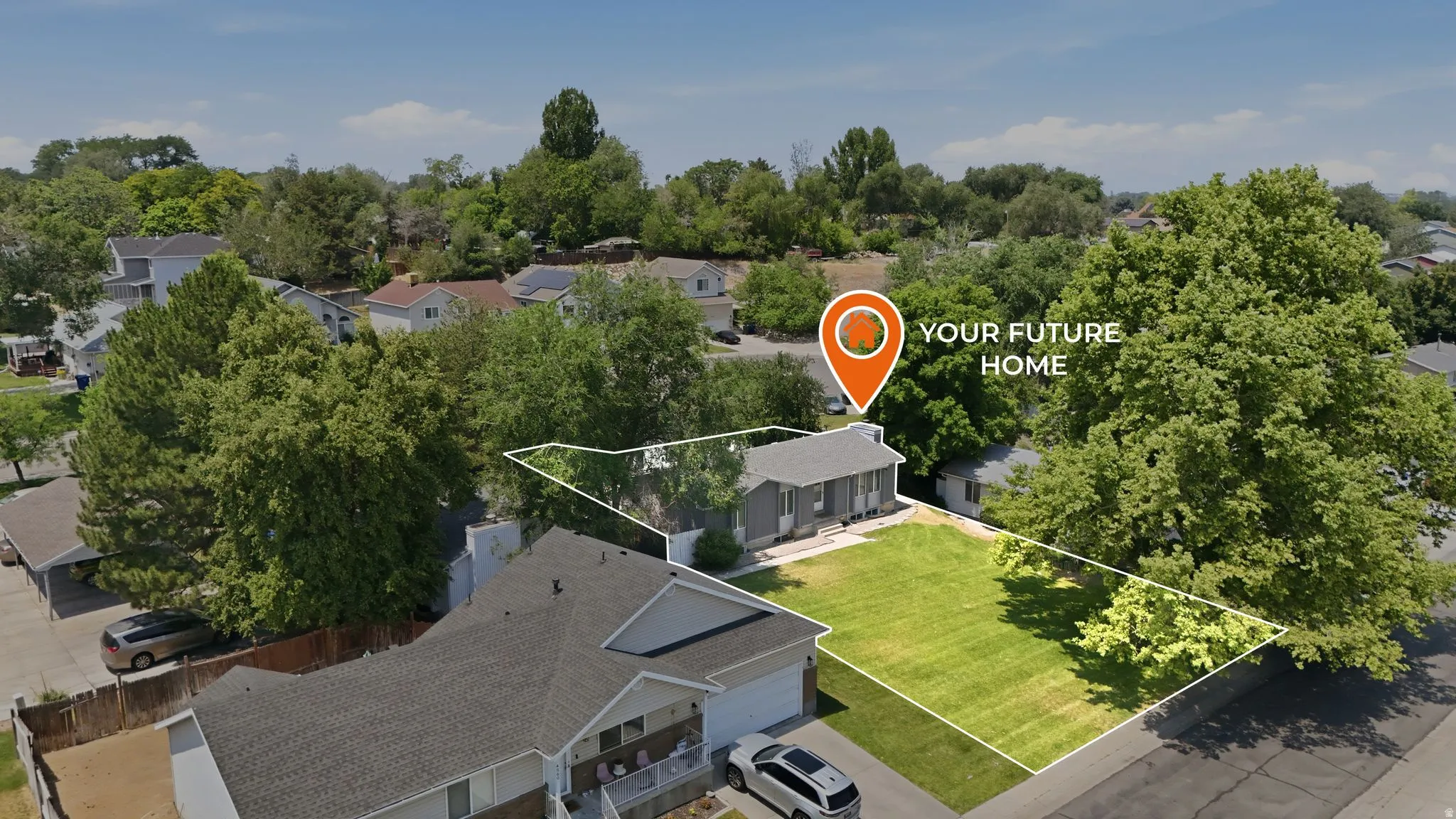 Contemporary single-story residence featuring a gray exterior with white trim, a covered front porch, and a well-maintained front lawn