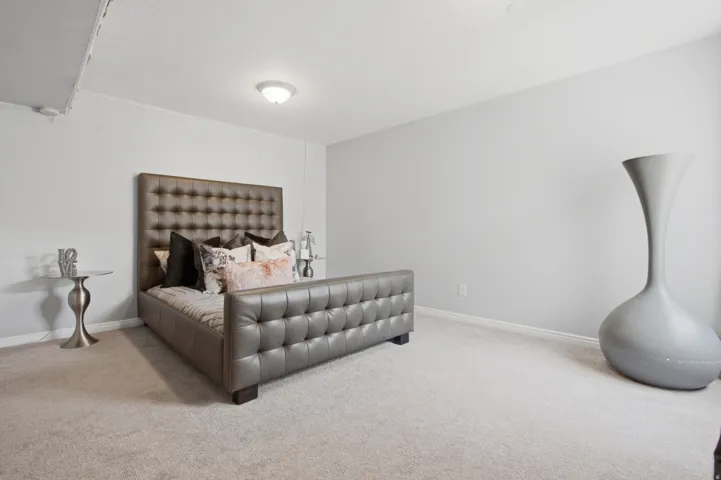 Spacious room featuring neutral carpeting and light-toned walls