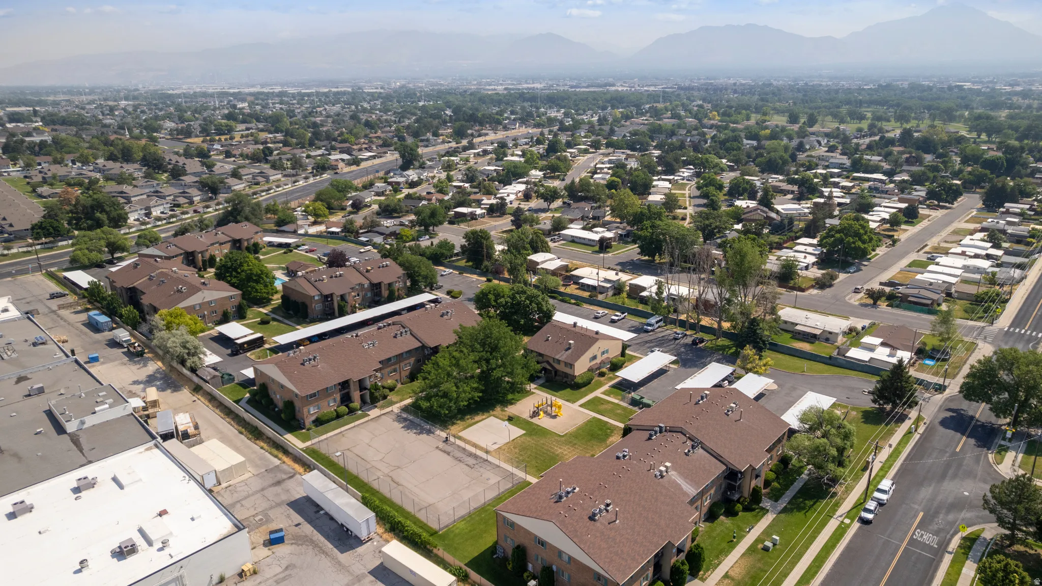 Aerial perspective looking northeast